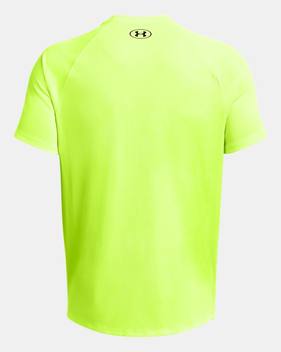 Camiseta de manga corta con textura UA Tech™ para hombre, Yellow, pdpMainDesktop image number 4